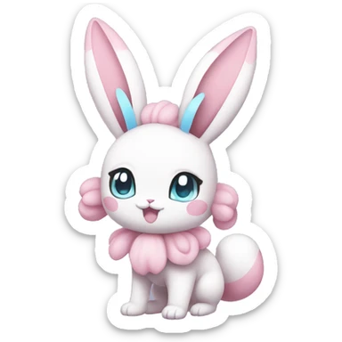 Kawaii Pastel Sylveon-Bunny-Pokémon full body sticker