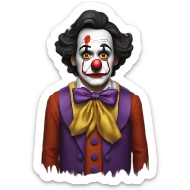 Ben Chaplin sad clown costume sticker