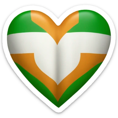 Irish flag into a heart sticker