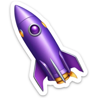 purple rocket purple flame sticker