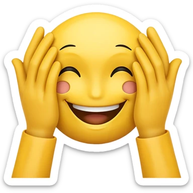 Smiley face with hands hiding the eyes sticker