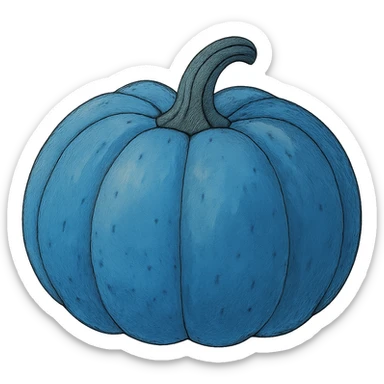 ghibli style blue pumpkin sticker