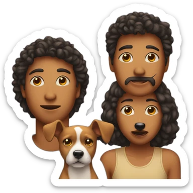 people face and bird face and dog faces sticker