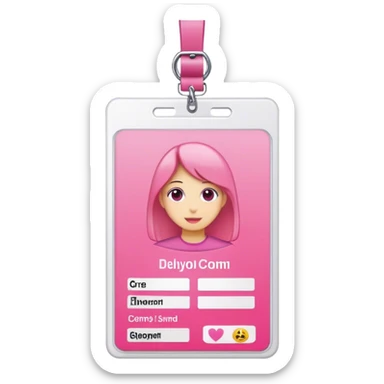 PINK ID CARD without the person sticker