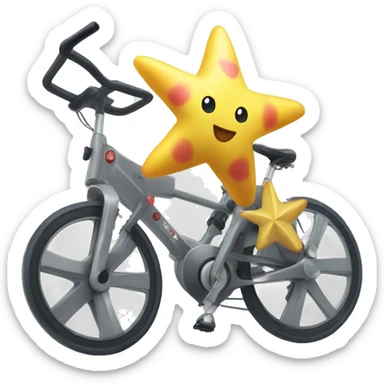 staryu riding a stationary bike sticker