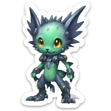 cute cool edgy ethereal alien punk Digimon-Fakemon-animal full body sticker