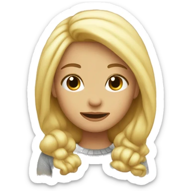 Cozy blond girl sticker