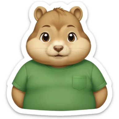 Chipmunk theodore from alvin and the chimpmunks VERY FAT WITH GREEN SHIRT VERY BIG FOR HIS FAT BODY sticker
