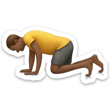 A human on all fours sticker