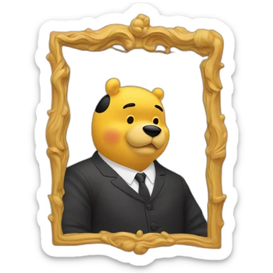 xi jinping looking into a mirror reflection of winnie the pooh sticker