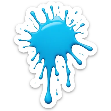 Light blue paint splash splatter drip sticker