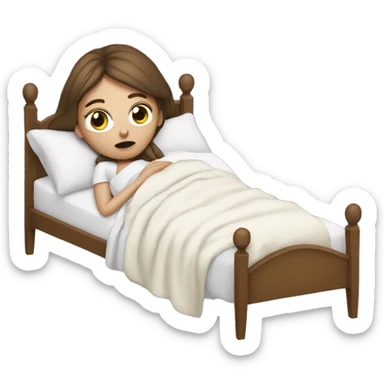 White girl sick in bed sticker