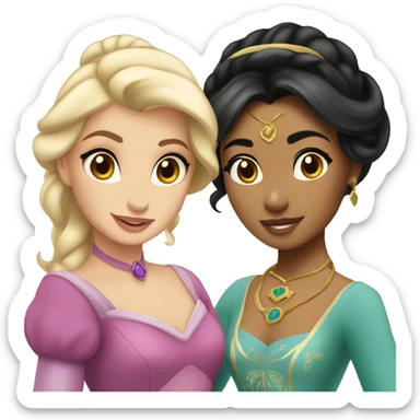 princess belle and princess jasmine sticker