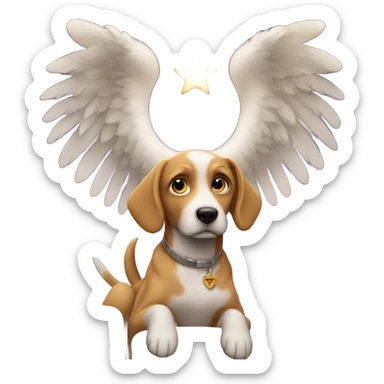 Dog with an angel in the movie theater sticker