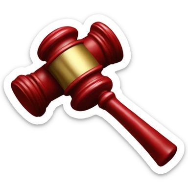 judge hammer in red color  sticker