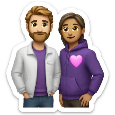 Un leon y un corazón morado  sticker