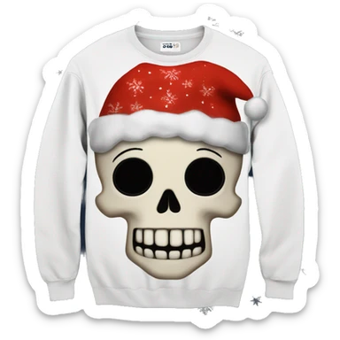 skull christmas sweater sticker