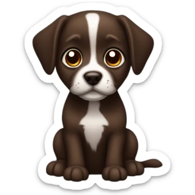 dark-brown little dog sticker