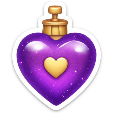 Sparkly Purple glass heart sticker