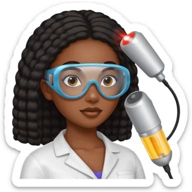 black girl doing laser hair removal sticker