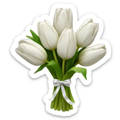white tulip bouquet  sticker