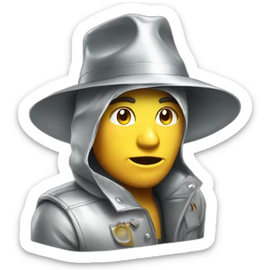 conspiracy theorist wearing a tinfoil hat sticker