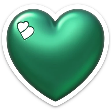 heart with a metallic green finish sticker