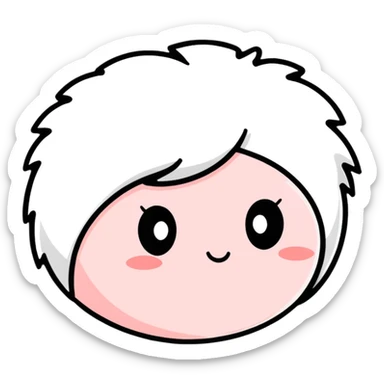 cute powder puff with face for makeup application sticker