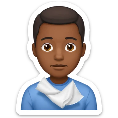 Black man holding a tissue by his penis sticker