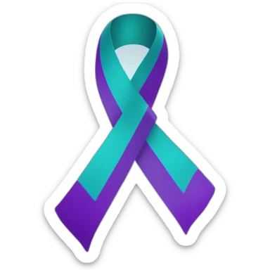 Purple and teal awareness ribbon  sticker