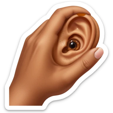 solo orecchio con mano dietro sticker