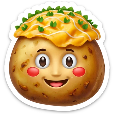 Happy loaded baked potato smiling sticker