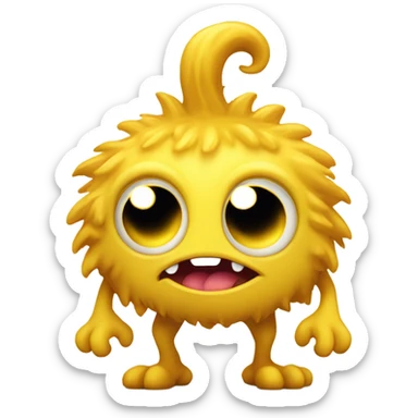 kind funny yellow baby monster sticker