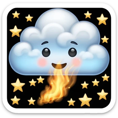 Black cloud with few shiny stars sticker
