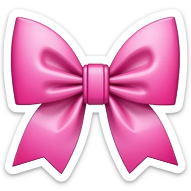 Pink, pixelated bow sticker