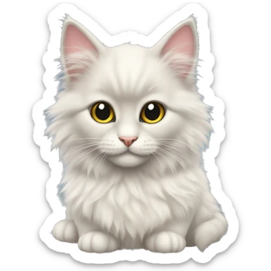 fluffy kitten of the Neva Masquerade breed sticker