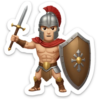 A spertan warrior shaking a shield writing "LAZY NOOB"on it sticker
