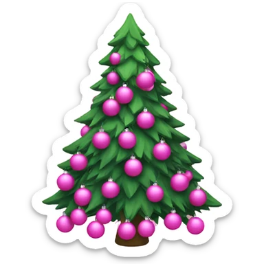 Christmas tree with pink balls sticker