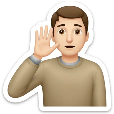 Man covering nose with one hand and waving a bad odor with the other sticker
