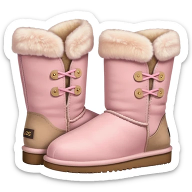 Light pink and beige winter uggs sticker