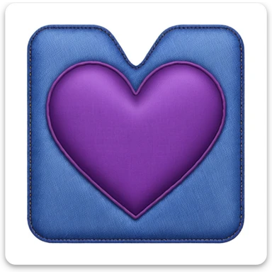 purple heart with a denim pattern sticker