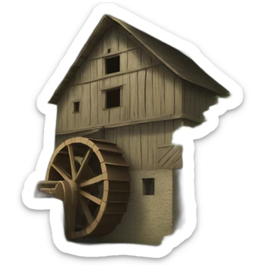 the children saw a water mill sticker