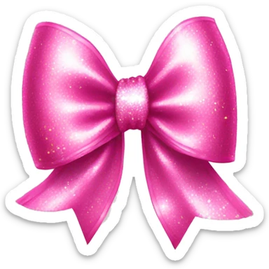 Sparkly pink bow sticker