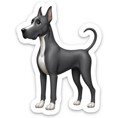 great dane black and white sticker