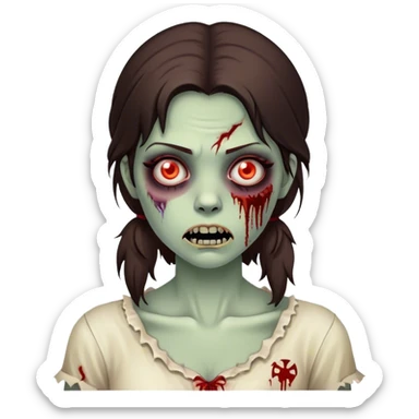zumbie girl brunette sticker
