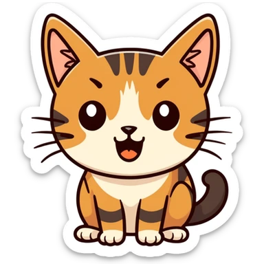 brown cat shocked 😮  sticker