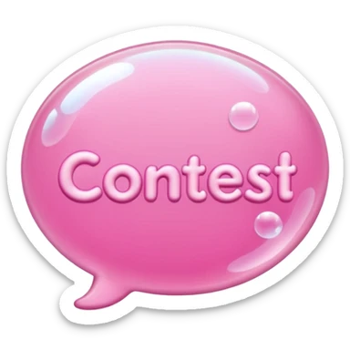 "CONTEST" pink color lettering sticker