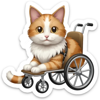 disabled cat in cat wheelchair sticker