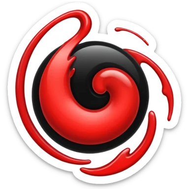 blood emoji that is a mix of red & black sticker