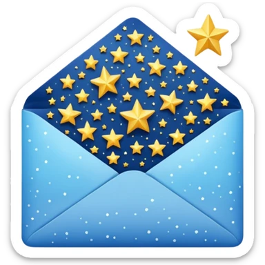 a beautiful starry envelope sticker